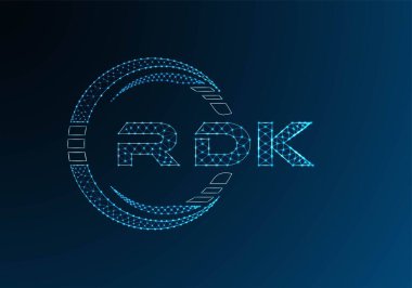 RDK low poly letter logo vector design. RDK lower poly logo design. Low poly logo.