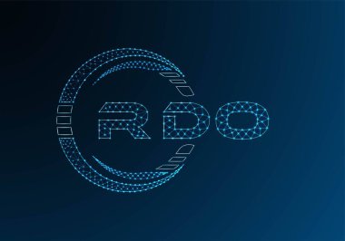 RDO low poly letter logo vector design. RDO lower poly logo design. Low poly logo.