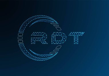 RDT low poly letter logo vector design. RDT lower poly logo design. Low poly logo.