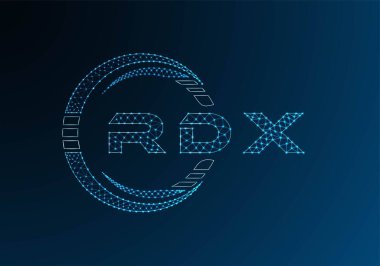 RDX low poly letter logo vector design. RDX lower poly logo design. Low poly logo.