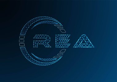 REA low poly letter logo vector design. REA lower poly logo design. Low poly logo.