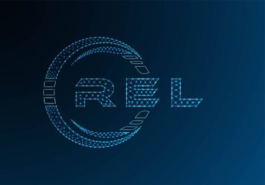 REL low poly letter logo vector design. REL lower poly logo design. Low poly logo.
