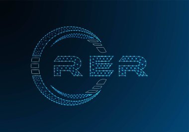 RER low poly letter logo vector design. RER lower poly logo design. Low poly logo.