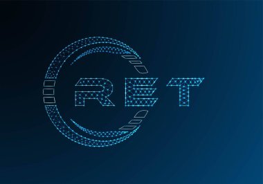 RET low poly letter logo vector design. RET lower poly logo design. Low poly logo.