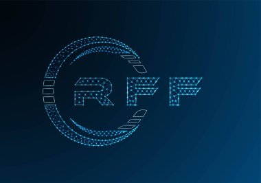 RFF low poly letter logo vector design. RFF lower poly logo design. Low poly logo.