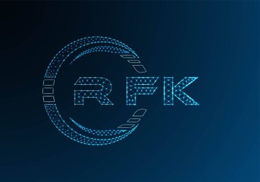 RFK low poly letter logo vector design. RFK lower poly logo design. Low poly logo.