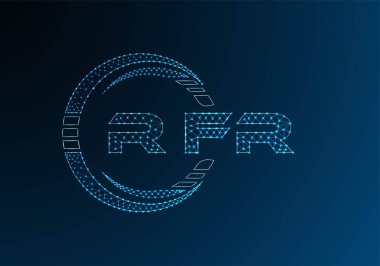 RFR low poly letter logo vector design. RFR lower poly logo design. Low poly logo.