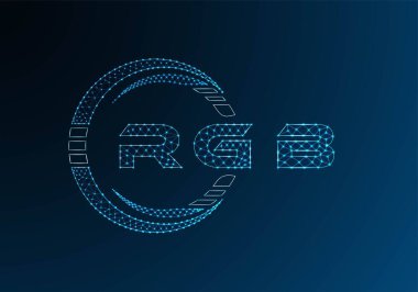 RGB low poly letter logo vector design. RGB lower poly logo design. Low poly logo.