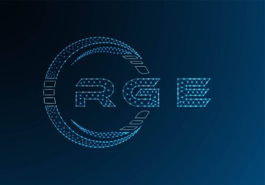 RGE low poly letter logo vector design. RGE lower poly logo design. Low poly logo.