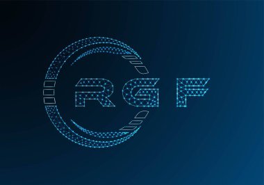 RGF low poly letter logo vector design. RGF lower poly logo design. Low poly logo.