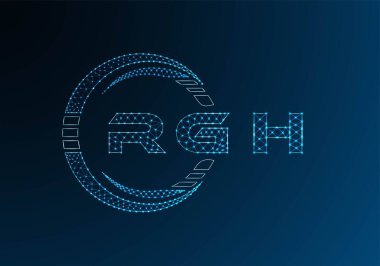 RGH low poly letter logo vector design. RGH lower poly logo design. Low poly logo.