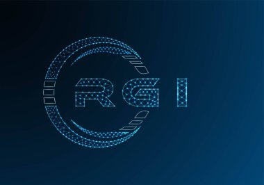 RGI low poly letter logo vector design. RGI lower poly logo design. Low poly logo.