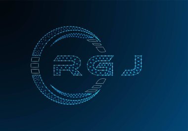 RGJ low poly letter logo vector design. RGJ lower poly logo design. Low poly logo.