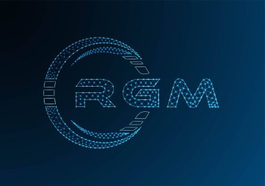 RGM low poly letter logo vector design. RGM lower poly logo design. Low poly logo.