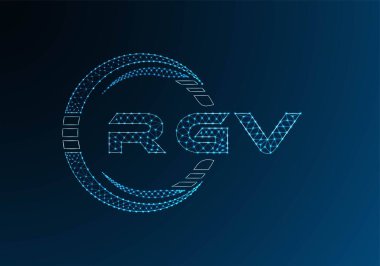 RGV low poly letter logo vector design. RGV lower poly logo design. Low poly logo.
