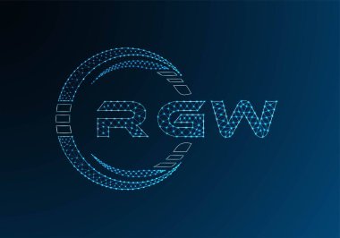 RGW low poly letter logo vector design. RGW lower poly logo design. Low poly logo.