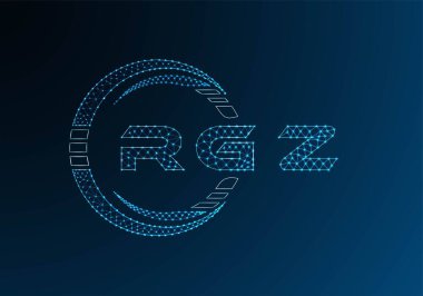 RGZ low poly letter logo vector design. RGZ lower poly logo design. Low poly logo.