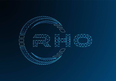 RHO low poly letter logo vector design. RHO lower poly logo design. Low poly logo.