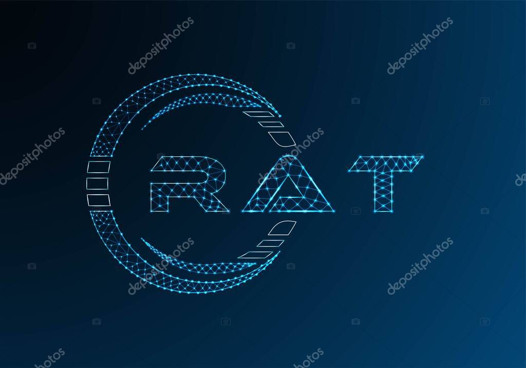 RAT low poly letter logo vector design. RAT lower poly logo design. Low poly logo.