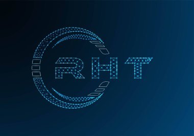 RHT low poly letter logo vector design. RHT lower poly logo design. Low poly logo.