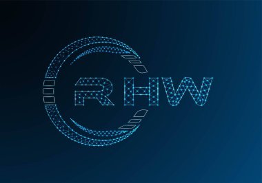 RHW low poly letter logo vector design. RHW lower poly logo design. Low poly logo.