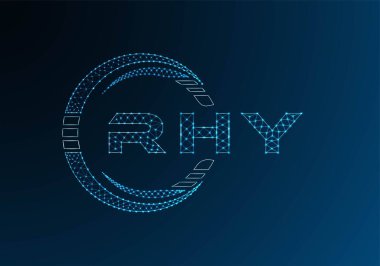 RHY low poly letter logo vector design. RHY lower poly logo design. Low poly logo.