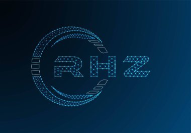 RHZ low poly letter logo vector design. RHZ lower poly logo design. Low poly logo.