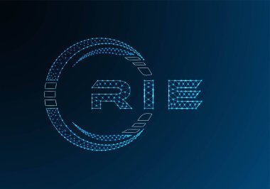 RIE low poly letter logo vector design. RIE lower poly logo design. Low poly logo.