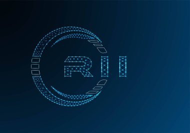 RII low poly letter logo vector design. RII lower poly logo design. Low poly logo.