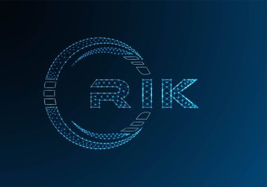 RIK low poly letter logo vector design. RIK lower poly logo design. Low poly logo.