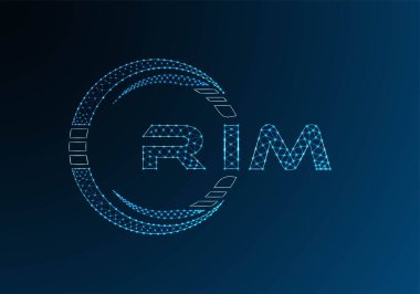 RIM low poly letter logo vector design. RIM lower poly logo design. Low poly logo.