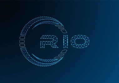 RIO low poly letter logo vector design. RIO lower poly logo design. Low poly logo.