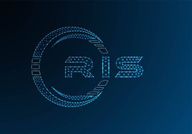 RIS low poly letter logo vector design. RIS lower poly logo design. Low poly logo.