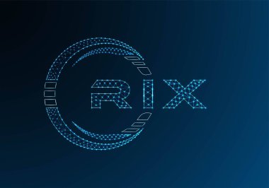 RIX low poly letter logo vector design. RIX lower poly logo design. Low poly logo.