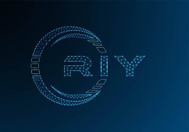 RIY low poly letter logo vector design. RIY lower poly logo design. Low poly logo.