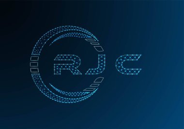 RJC low poly letter logo vector design. RJC lower poly logo design. Low poly logo.