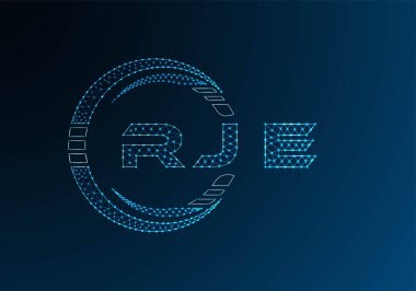 RJE low poly letter logo vector design. RJE lower poly logo design. Low poly logo.