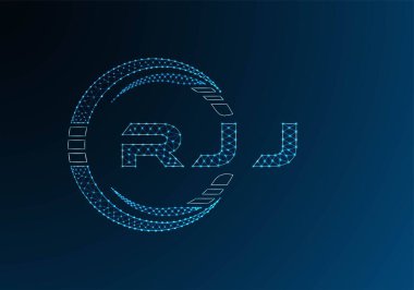 RJJ low poly letter logo vector design. RJJ lower poly logo design. Low poly logo.