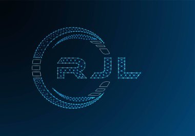 RJL low poly letter logo vector design. RJL lower poly logo design. Low poly logo.