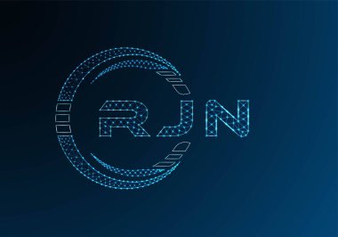 RJN low poly letter logo vector design. RJN lower poly logo design. Low poly logo.
