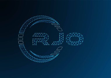 RJO low poly letter logo vector design. RJO lower poly logo design. Low poly logo.