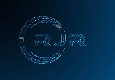 RJR low poly letter logo vector design. RJR lower poly logo design. Low poly logo.