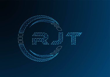 RJT low poly letter logo vector design. RJT lower poly logo design. Low poly logo.