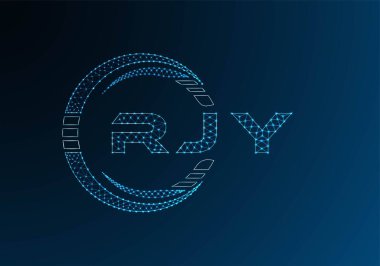 RJY low poly letter logo vector design. RJY lower poly logo design. Low poly logo.