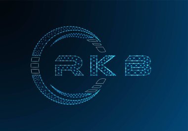 RKB low poly letter logo vector design. RKB lower poly logo design. Low poly logo.