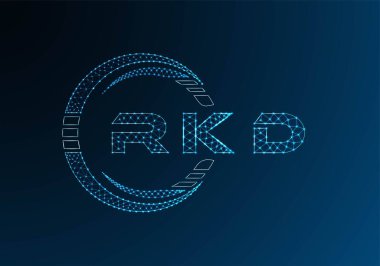 RKD low poly letter logo vector design. RKD lower poly logo design. Low poly logo.