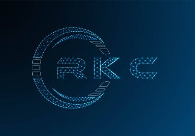 RKC low poly letter logo vector design. RKC lower poly logo design. Low poly logo.