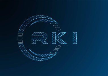 RKI düşük poli harfli logo vektör tasarımı. RKI düşük polyester logo tasarımı. Düşük polyester logo.