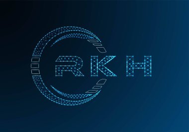 RKH düşük poli harfli logo vektör tasarımı. RKH düşük poli logo tasarımı. Düşük polyester logo.