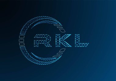 RKL low poly letter logo vector design. RKL lower poly logo design. Low poly logo.